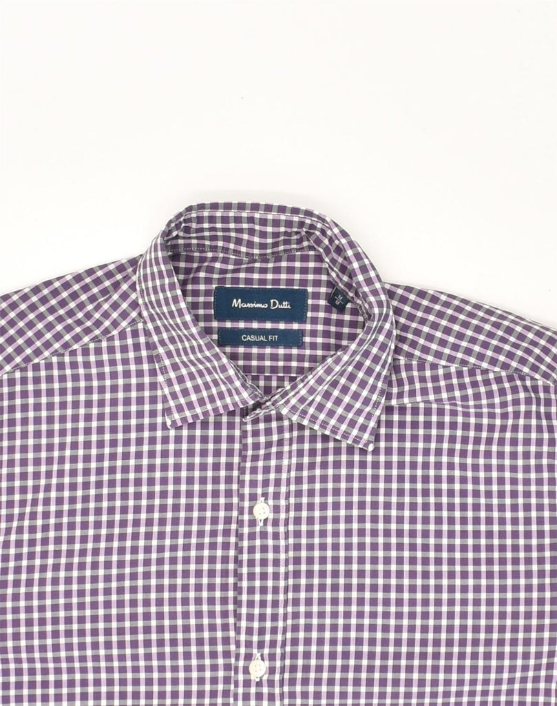 MASSIMO DUTTI Mens Casual Fit Shirt Medium Purple Gingham | Vintage Massimo Dutti | Thrift | Second-Hand Massimo Dutti | Used Clothing | Messina Hembry 