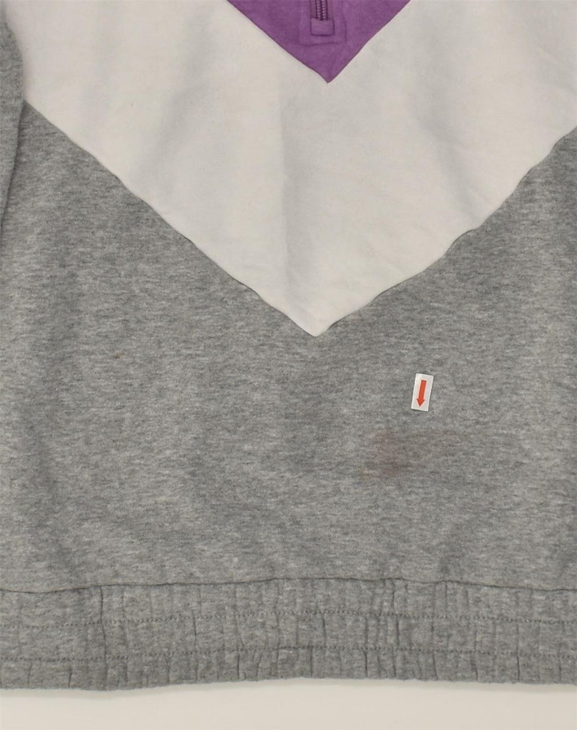 FILA Mens Zip Neck Sweatshirt Jumper Small Grey Colourblock Cotton | Vintage Fila | Thrift | Second-Hand Fila | Used Clothing | Messina Hembry 