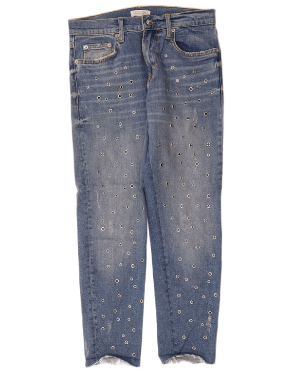 Zara Womens Slim Jeans EU 34 2XS W24 L26 Blue Spotted