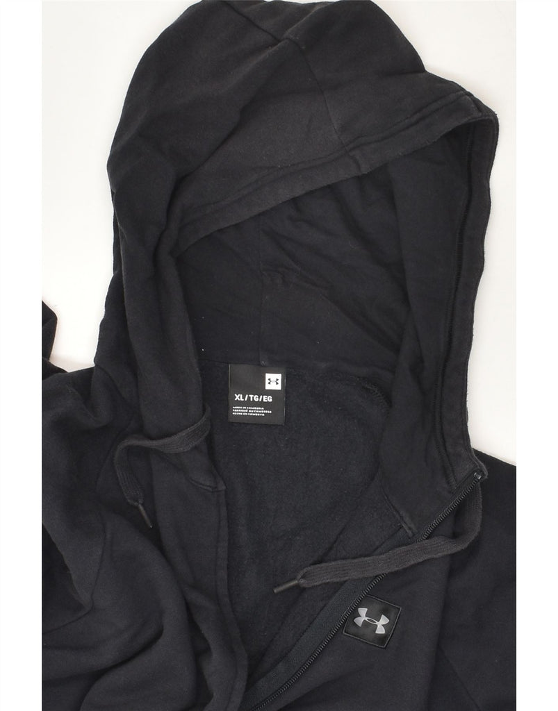 UNDER ARMOUR Mens Tall Zip Hoodie Sweater XL Black Cotton | Vintage Under Armour | Thrift | Second-Hand Under Armour | Used Clothing | Messina Hembry 