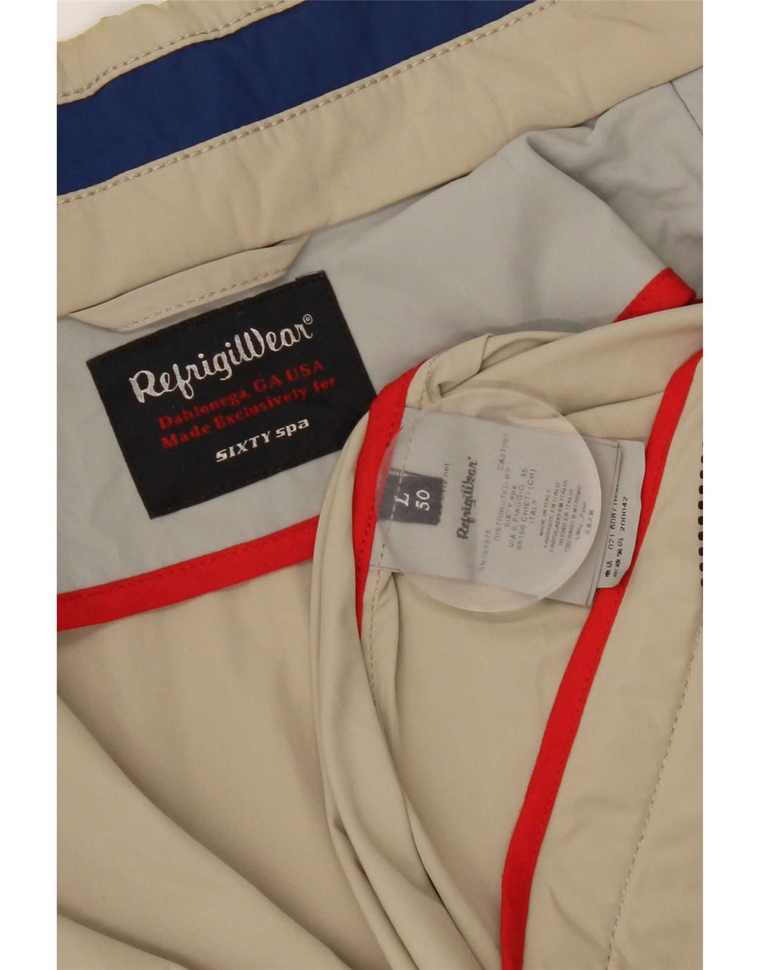 Refrigiwear Mens Bomber Jacket IT 50 Large Khaki Nylon