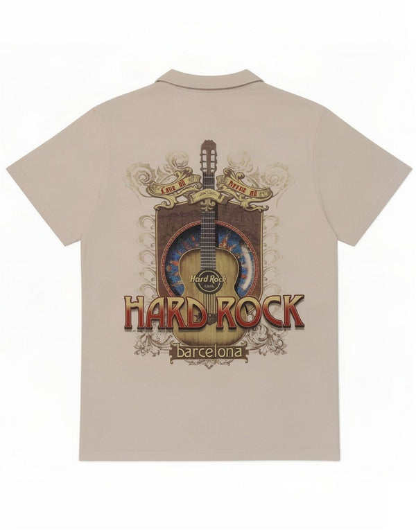 Hard Rock Cafe Mens Barcelona Graphic T-Shirt Top Small White Cotton