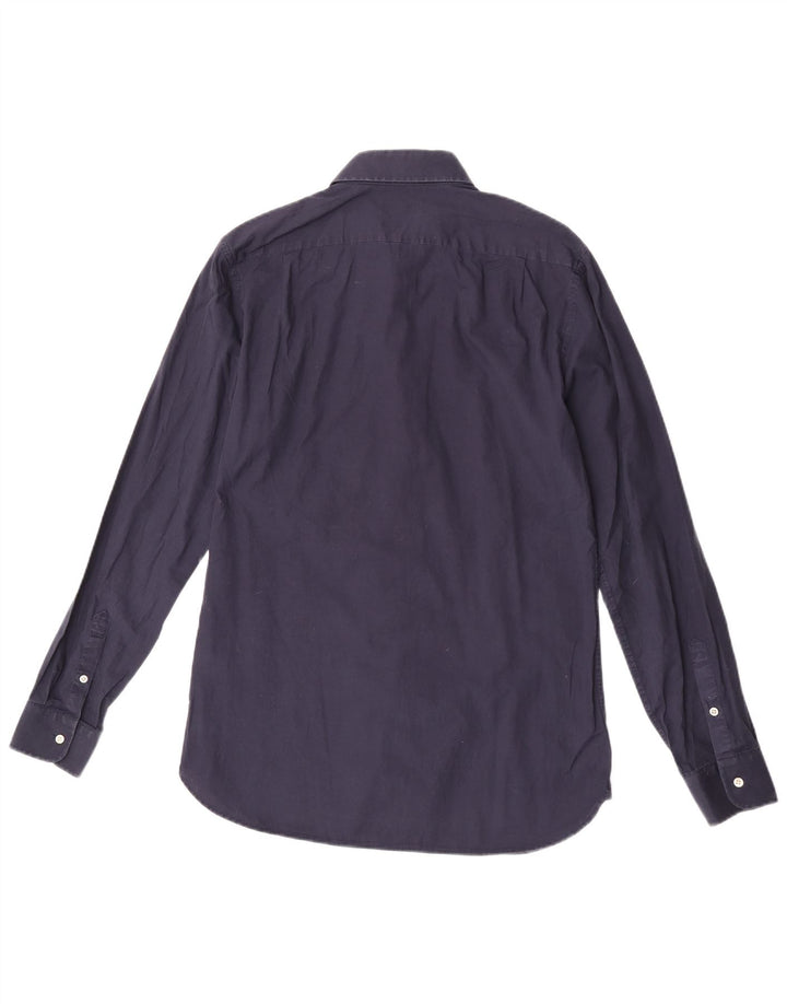 Reiss Mens Slim Fit Shirt Medium Navy Blue Cotton