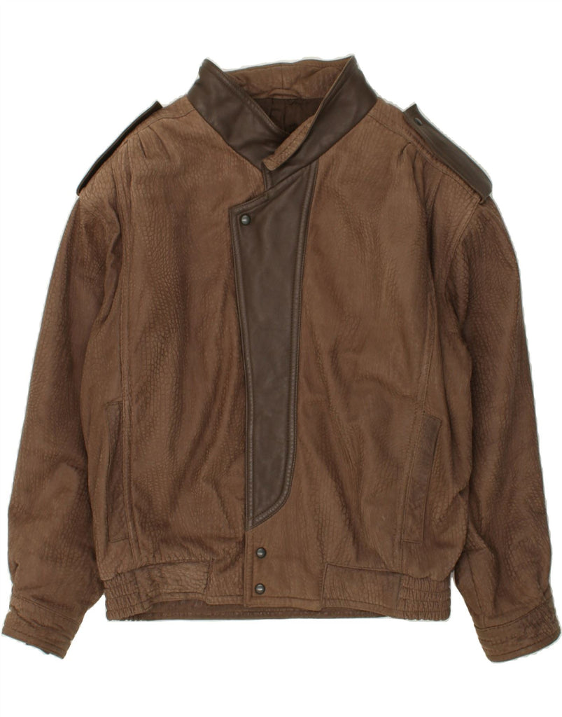 MABRUN Mens Leather Jacket IT 52 XL Brown Leather Vintage Mabrun and Second-Hand Mabrun from Messina Hembry 