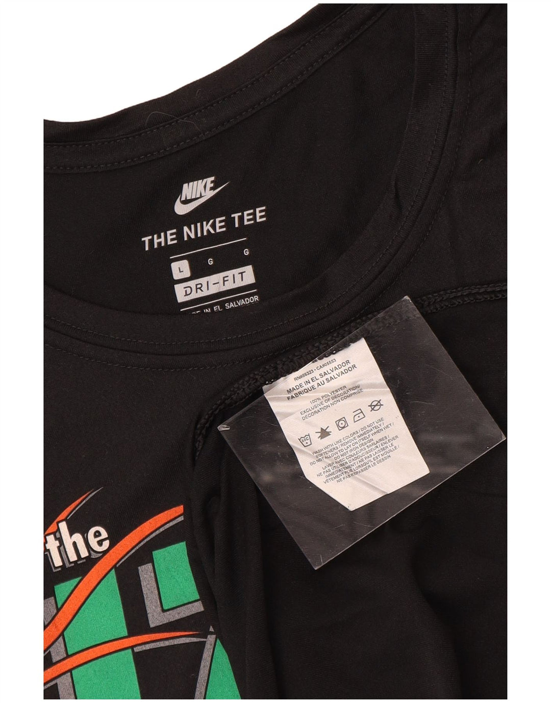 NIKE Womens Izzo Graphic T-Shirt Top UK 14 Large Black Polyester