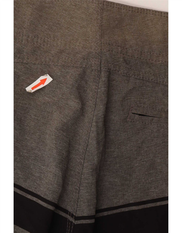 Billabong Mens Swimming Shorts Medium Grey Striped Polyester