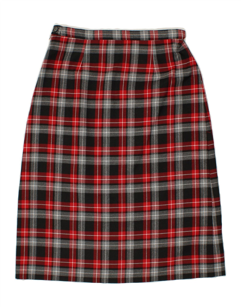 VINTAGE Womens Midi Skirt W28 Medium Red Plaid Vintage Vintage and Second-Hand Vintage from Messina Hembry 