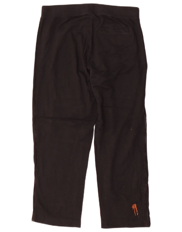 Marks & Spencer Womens Tracksuit Trousers UK 16 Large Black Cotton