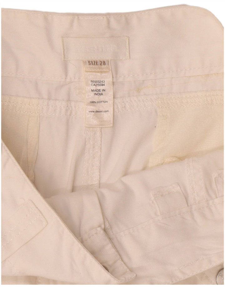 Diesel Womens Cargo Shorts W28 Medium White Cotton