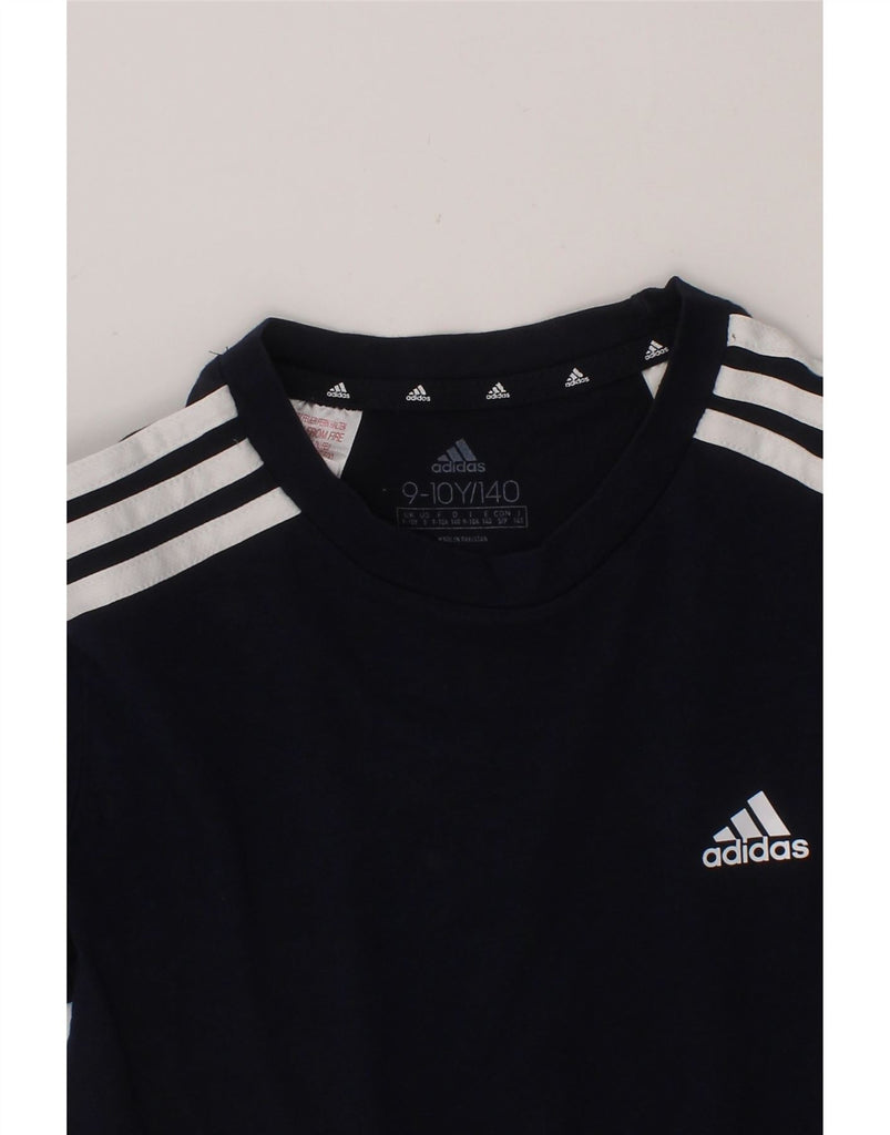 ADIDAS Boys T-Shirt Top 9-10 Years Navy Blue Vintage Adidas and Second-Hand Adidas from Messina Hembry 