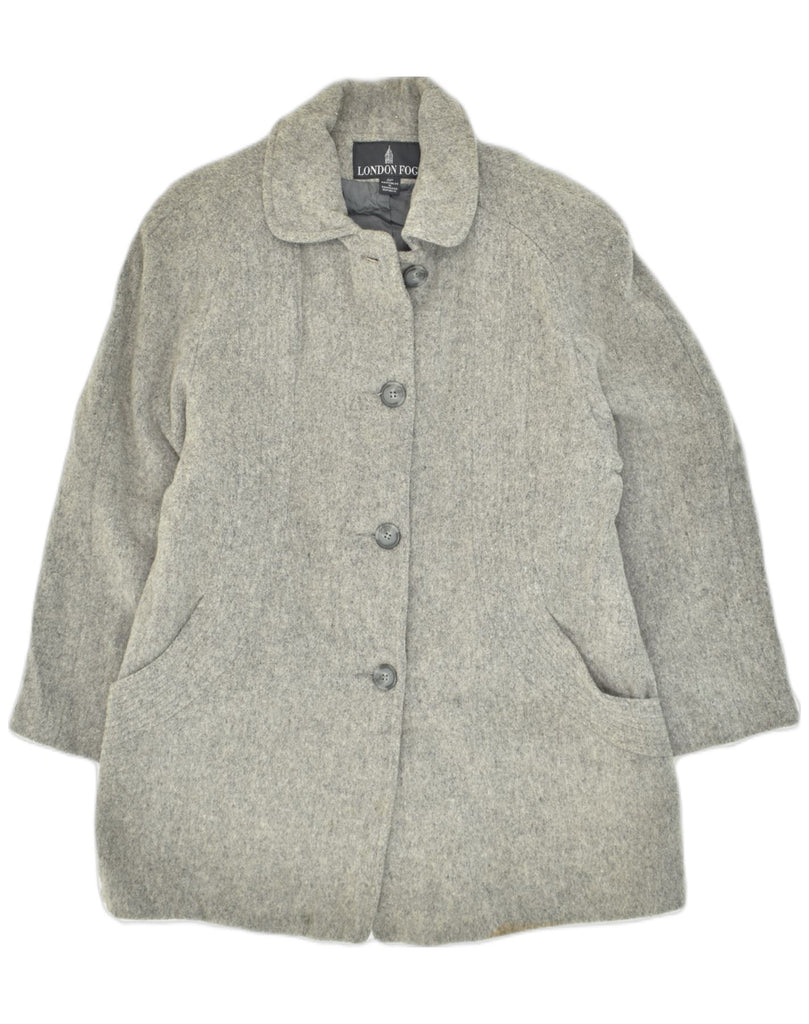 LONDON FOG Womens Overcoat US 4 Small Grey Wool | Vintage London Fog | Thrift | Second-Hand London Fog | Used Clothing | Messina Hembry 