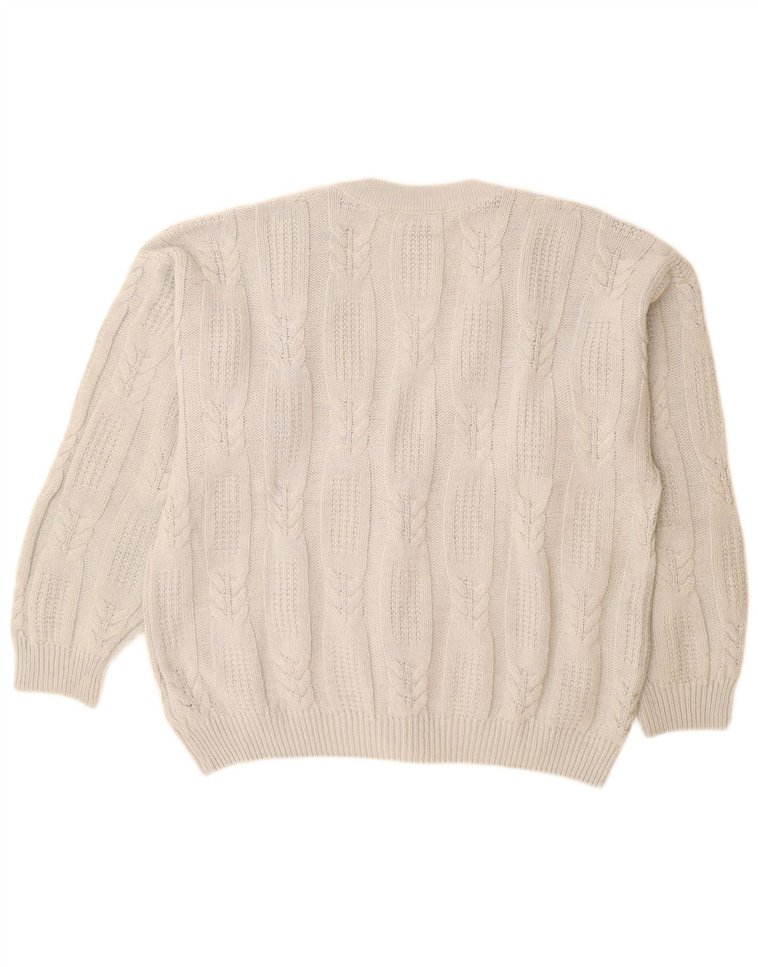 GIO FERRARI Mens Cardigan Sweater IT 52 Large Off White Alpaca Wool