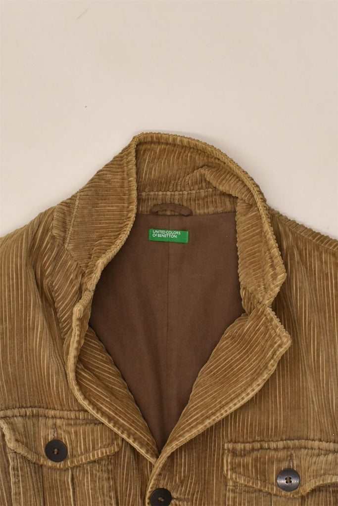 BENETTON Mens Corduroy Jacket IT 48 Medium Brown Cotton | Vintage Benetton | Thrift | Second-Hand Benetton | Used Clothing | Messina Hembry 