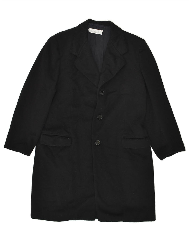 ANTONIO FUSCO Mens Overcoat UK 38 Medium Black Vintage Antonio Fusco and Second-Hand Antonio Fusco from Messina Hembry 