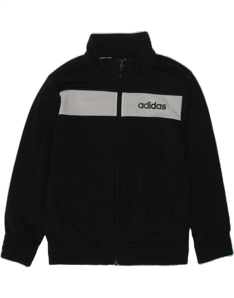 ADIDAS Boys Tracksuit Top Jacket 5-6 Years Black Colourblock Polyester | Vintage Adidas | Thrift | Second-Hand Adidas | Used Clothing | Messina Hembry 