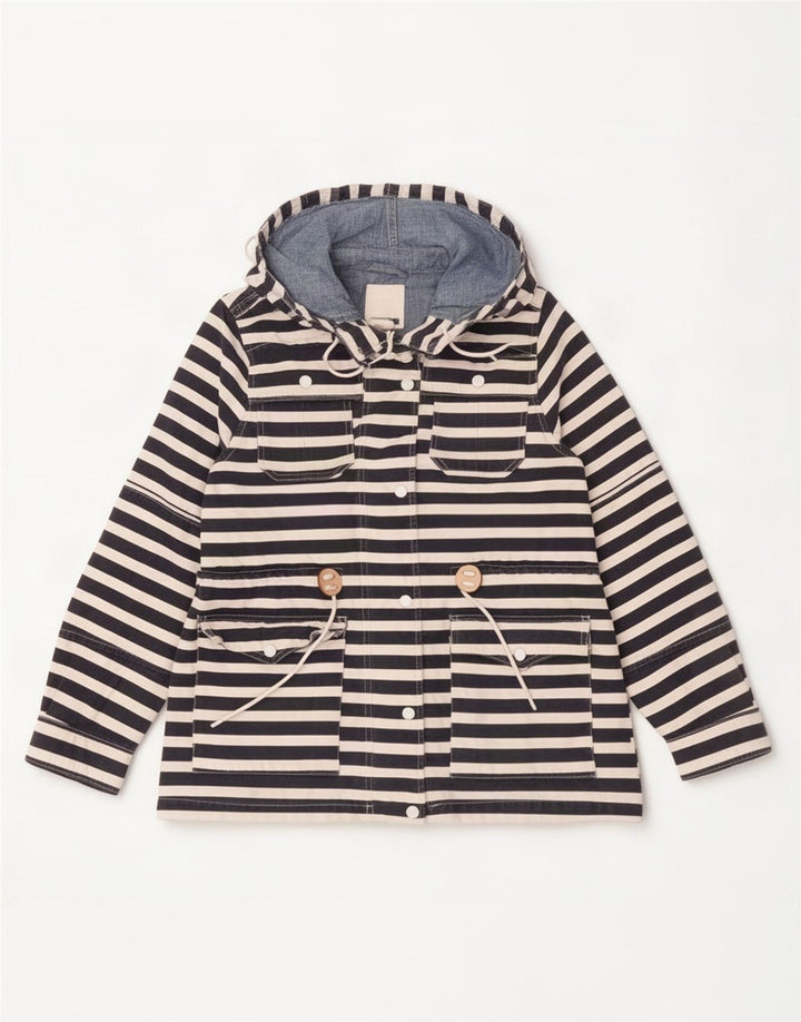 Levi's Womens Hooded Rain Jacket UK 16 Large Navy Blue Cotton