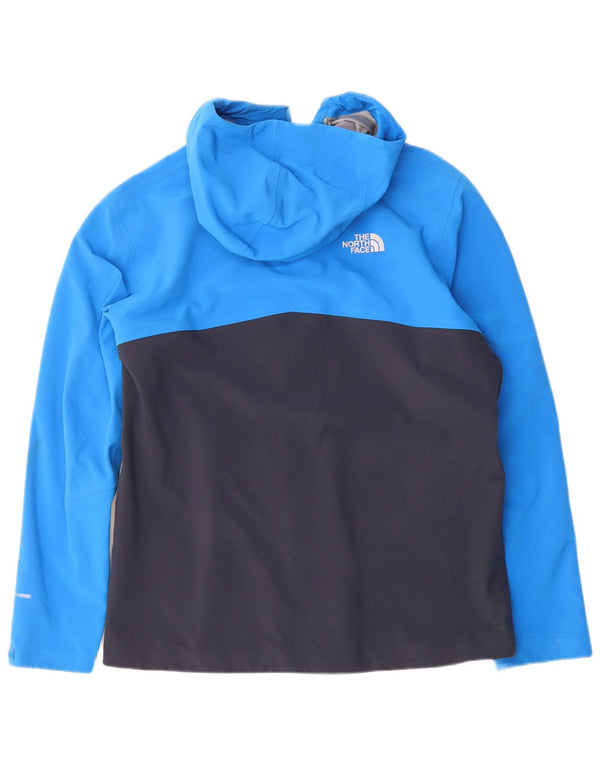 The North Face Mens Hooded Windbreaker Jacket UK 40 Large Blue Colourblock