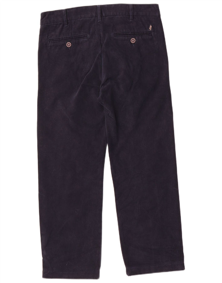 Marlboro Classics Mens Straight Chino Trousers W34 L28 Navy Blue