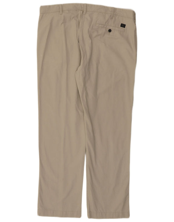 Marks & Spencer Mens Straight Chino Trousers W40 L31 Beige Cotton