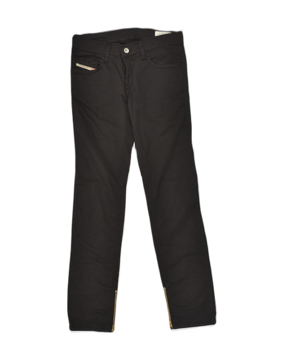 DIESEL Womens Zivy Straight Casual Trousers W26 L29 Black Cotton | Vintage Diesel | Thrift | Second-Hand Diesel | Used Clothing | Messina Hembry 