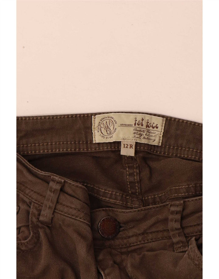 Fat Face Womens Slim Jeans UK 12 Medium W28 L30 Khaki Cotton