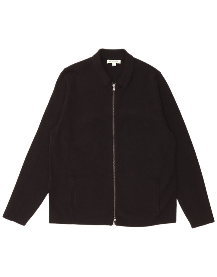 Marks & Spencer Mens Autograph Cardigan Sweater Large Black Cotton