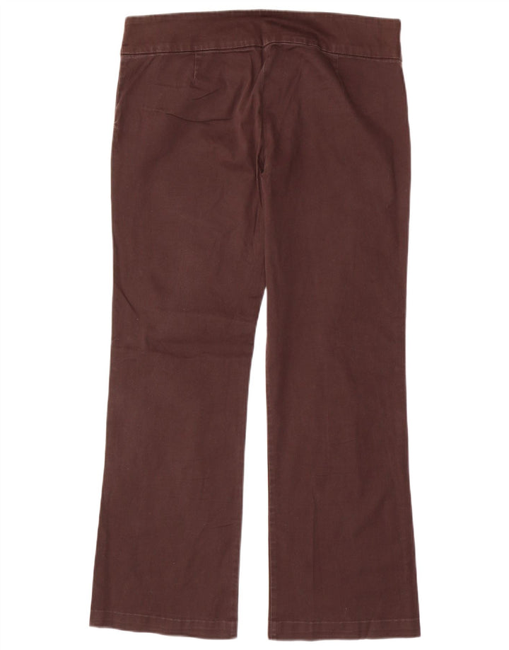 Zara Womens Bootcut Casual Trousers EU 40 Medium W30 L27 Brown Cotton