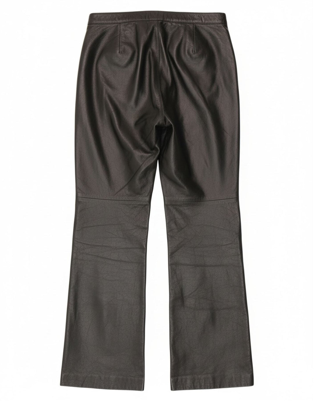 Vintage Womens Bootcut Leather Trousers IT 44 Medium W28 L30 Black Leather