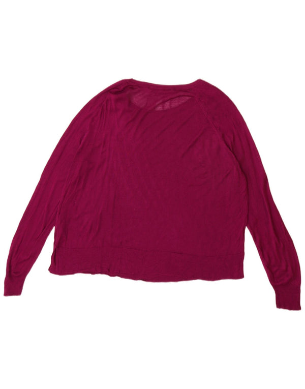 Zara Womens Boat Neck Jumper Sweater UK 14 Medium Purple Viscose