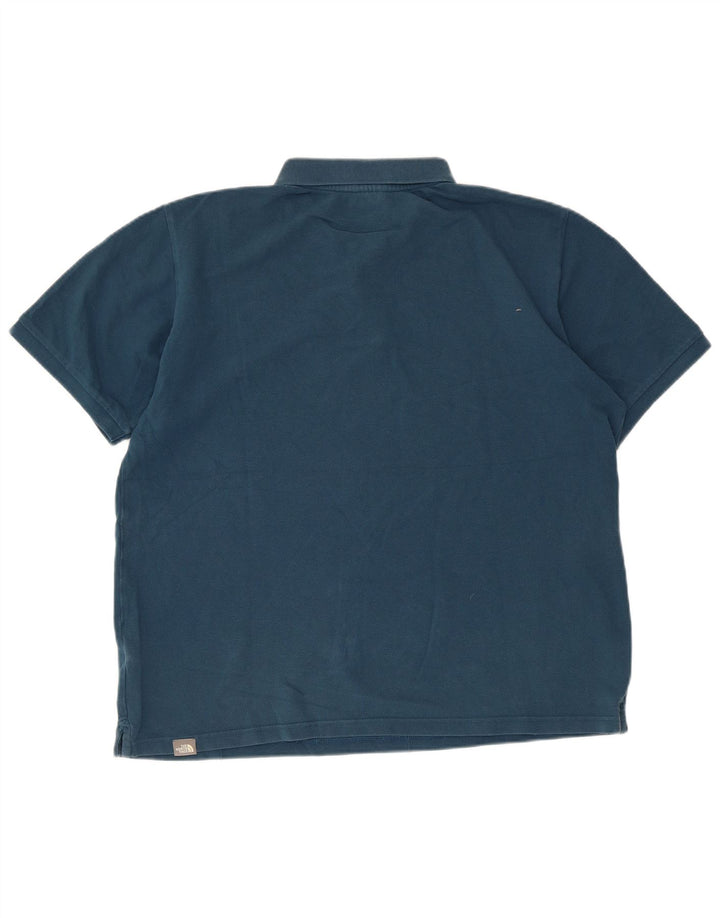 The North Face Mens Polo Shirt Large Blue Cotton