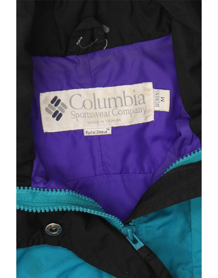 Columbia Womens Oversized Ski Jacket UK 14 Medium Turquoise Colourblock