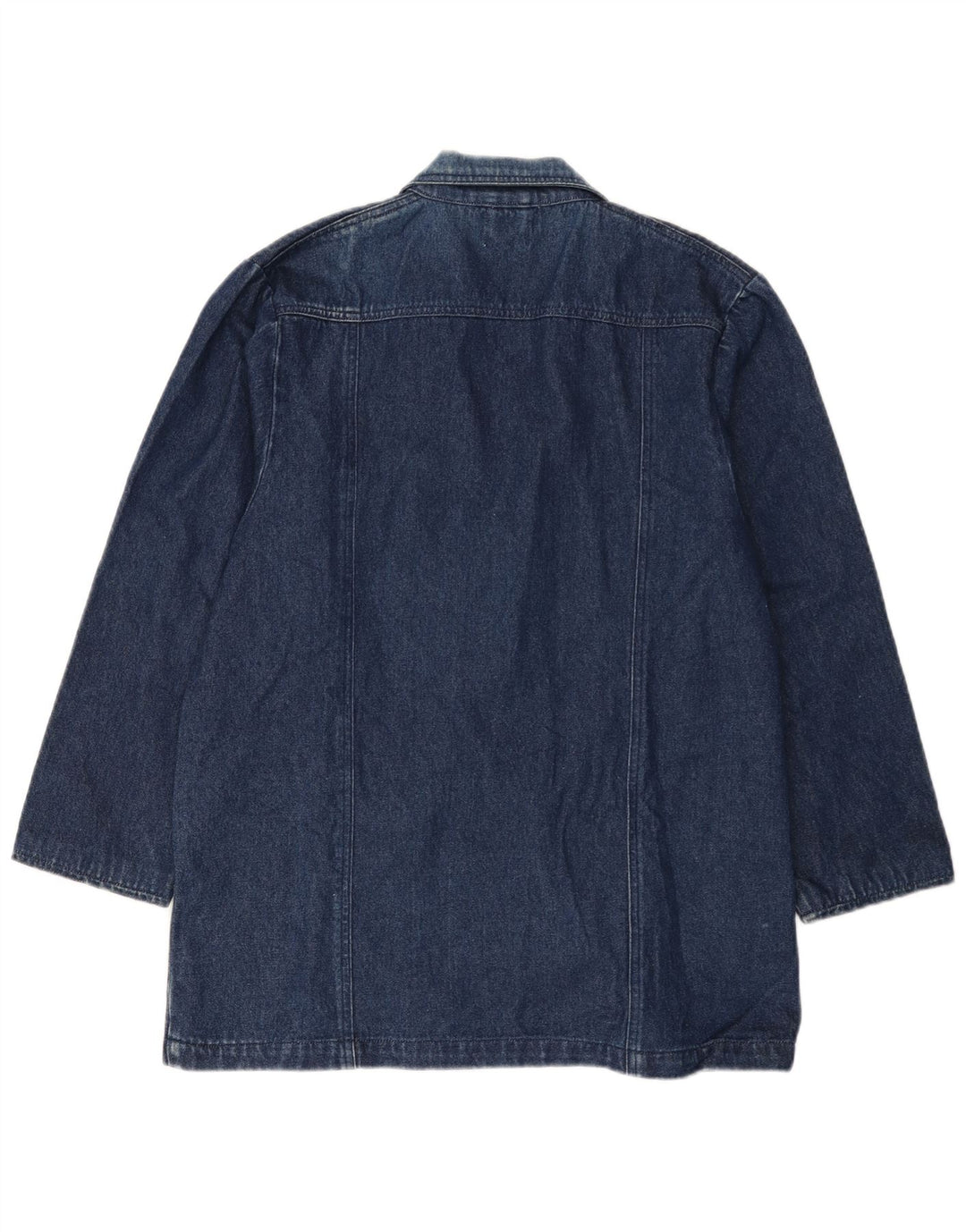 Vintage Womens 1 Button Denim Blazer Jacket UK 16 Large Blue