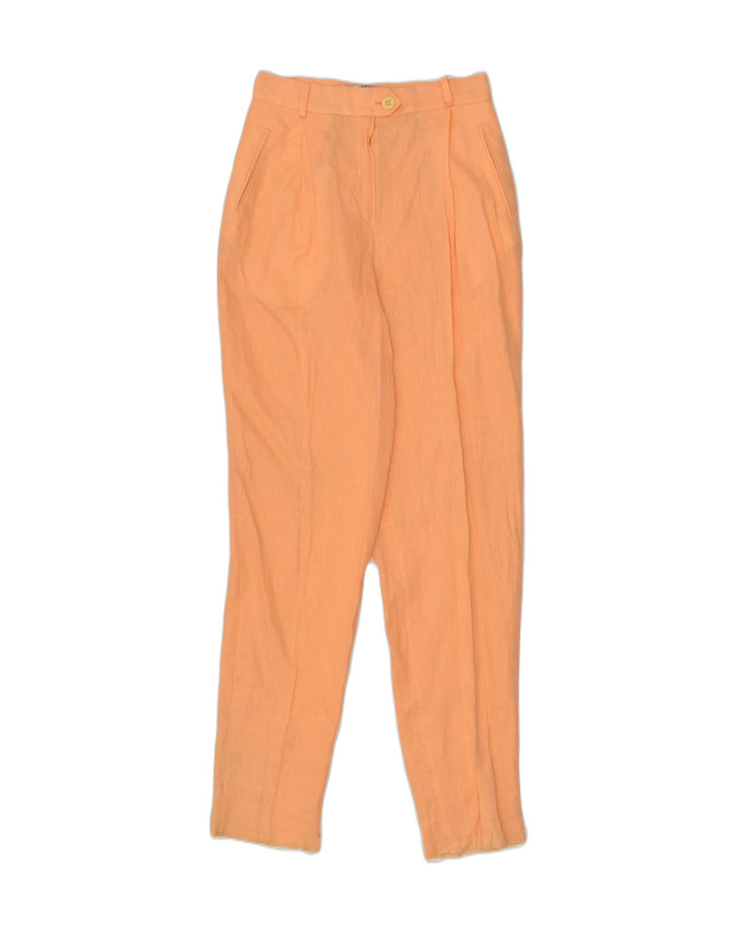 MARELLA Womens Slim Suit Trousers UK 12 Medium W28  L32 Orange Linen | Vintage Marella | Thrift | Second-Hand Marella | Used Clothing | Messina Hembry 