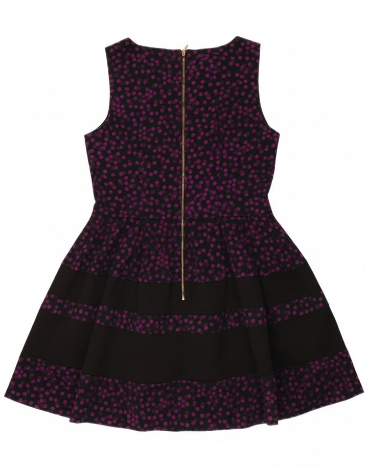 CLOSET Womens Sleeveless A-Line Dress UK 12 Medium Black Polka Dot Cotton