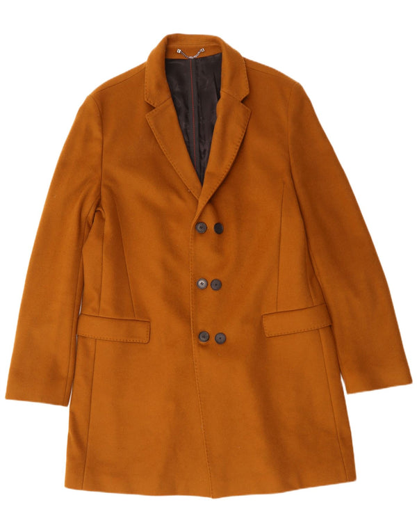 Hugo Boss Mens Double Breasted Coat IT 56 3XL Brown Wool