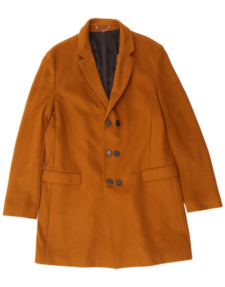 Hugo Boss Mens Double Breasted Coat IT 56 3XL Brown Wool