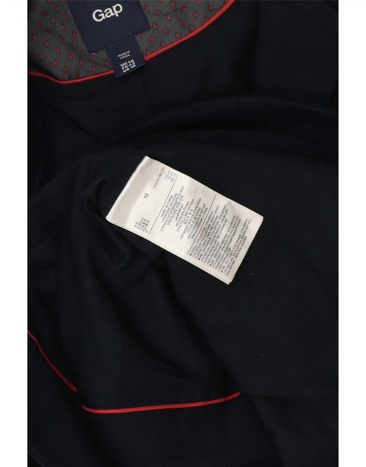 Gap Womens 3 Button Blazer Jacket UK 14 Large Navy Blue Cotton