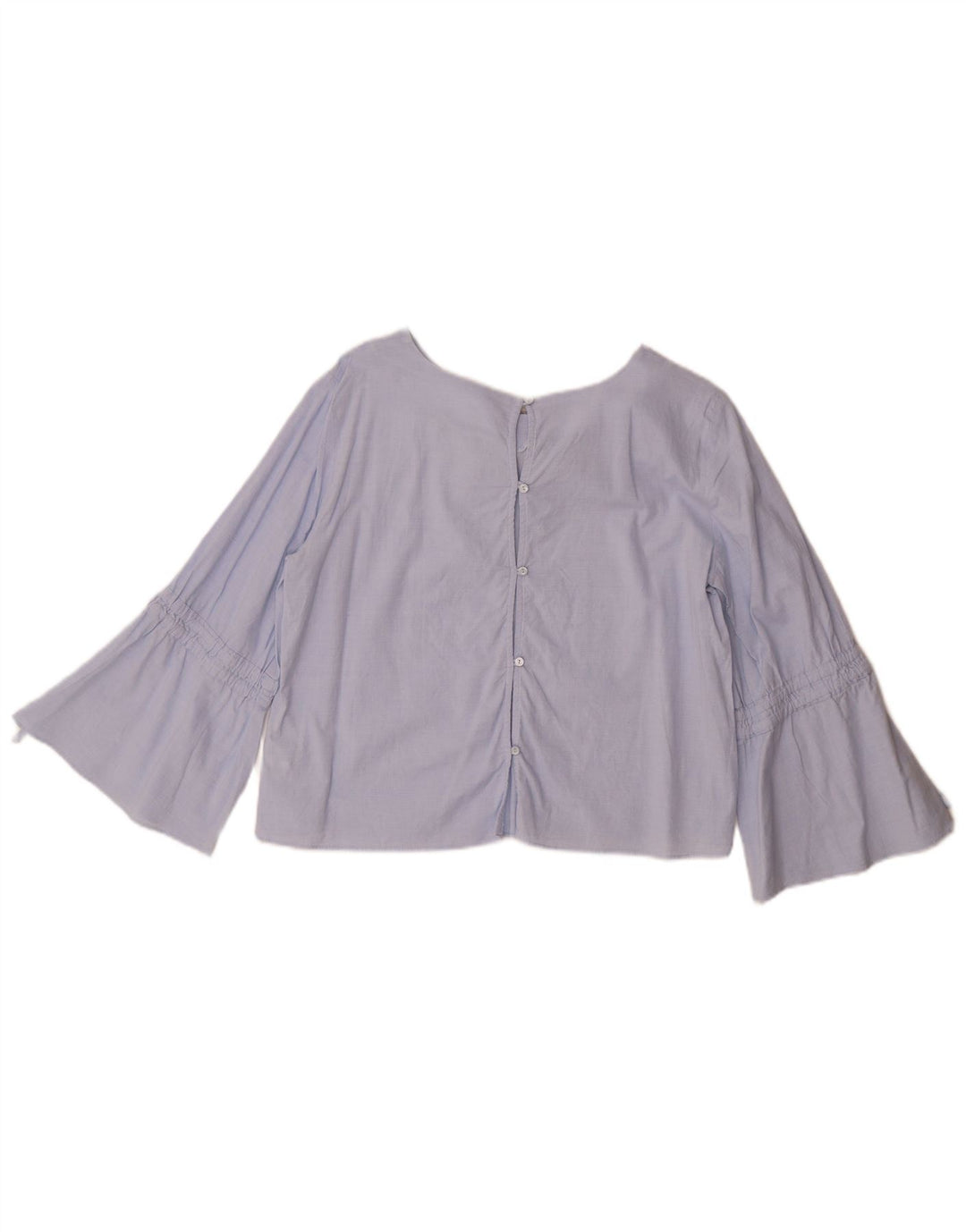 Zara Womens 3/4 Sleeve Crop Top UK 14 Medium Blue