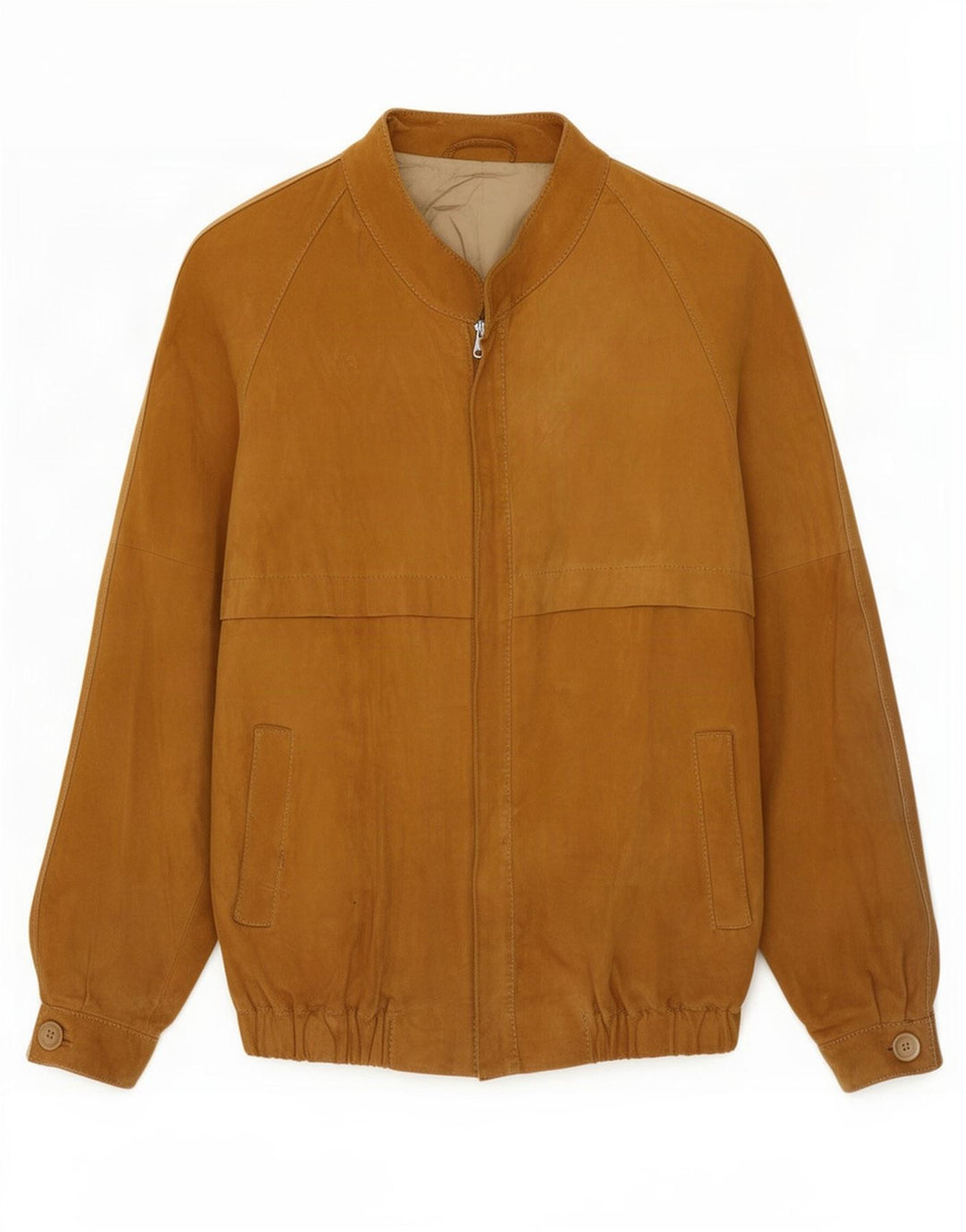 Vintage Mens Suede Bomber Jacket UK 36 Small Beige