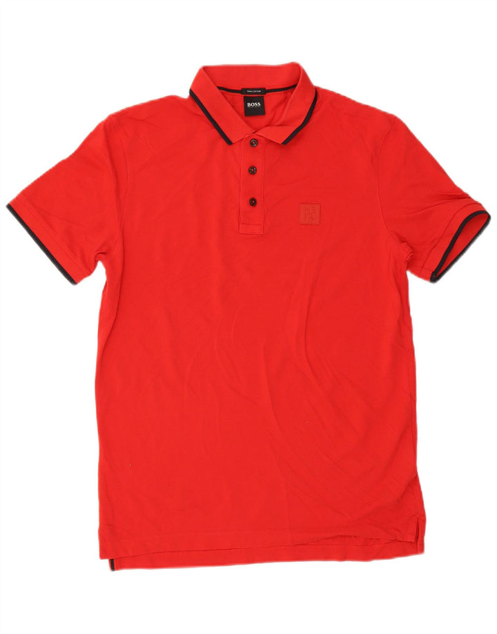 Hugo Boss Mens Polo Shirt Medium Red Cotton