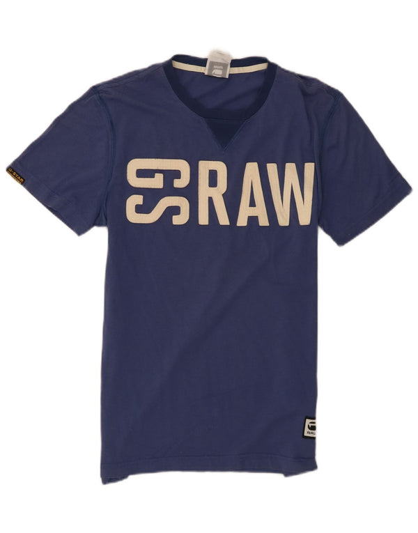 G-Star Mens Graphic T-Shirt Top Medium Navy Blue Cotton