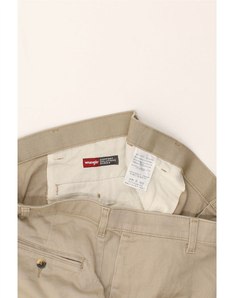 WRANGLER Mens Straight Chino Trousers W38 L30  Brown Cotton | Vintage Wrangler | Thrift | Second-Hand Wrangler | Used Clothing | Messina Hembry 