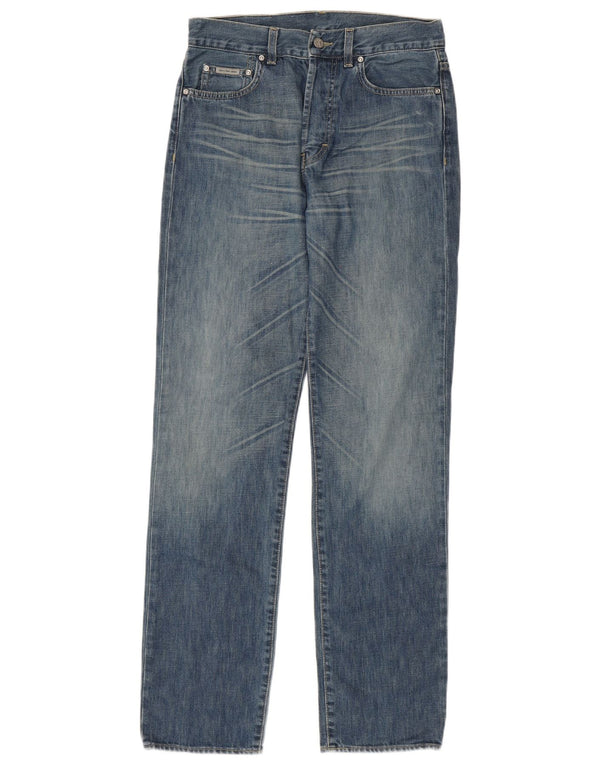 Calvin Klein Mens Straight Jeans W30 L34 Blue Cotton