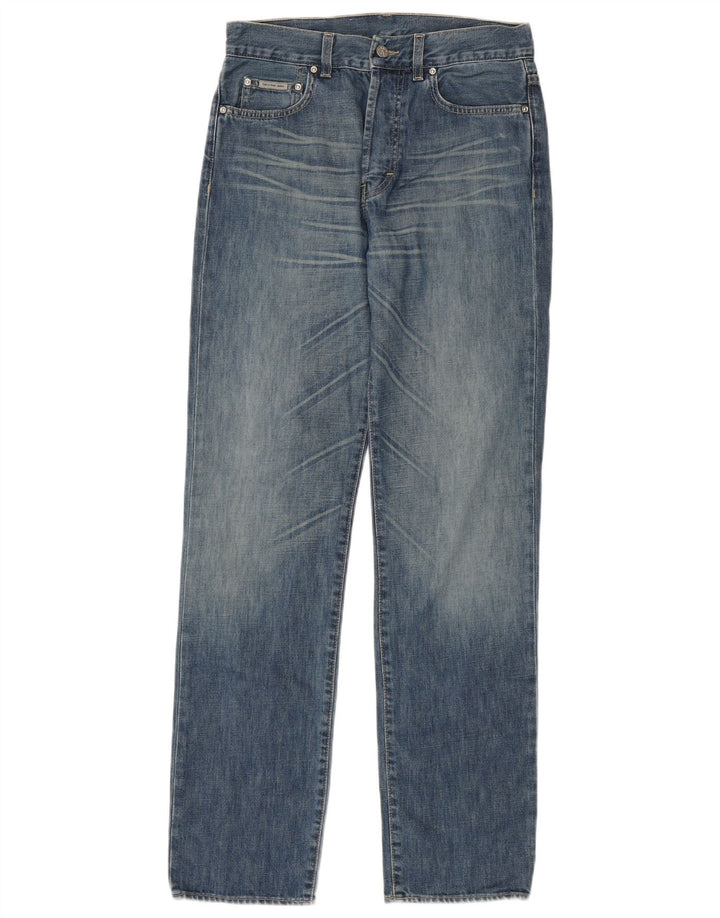 Calvin Klein Mens Straight Jeans W30 L34 Blue Cotton