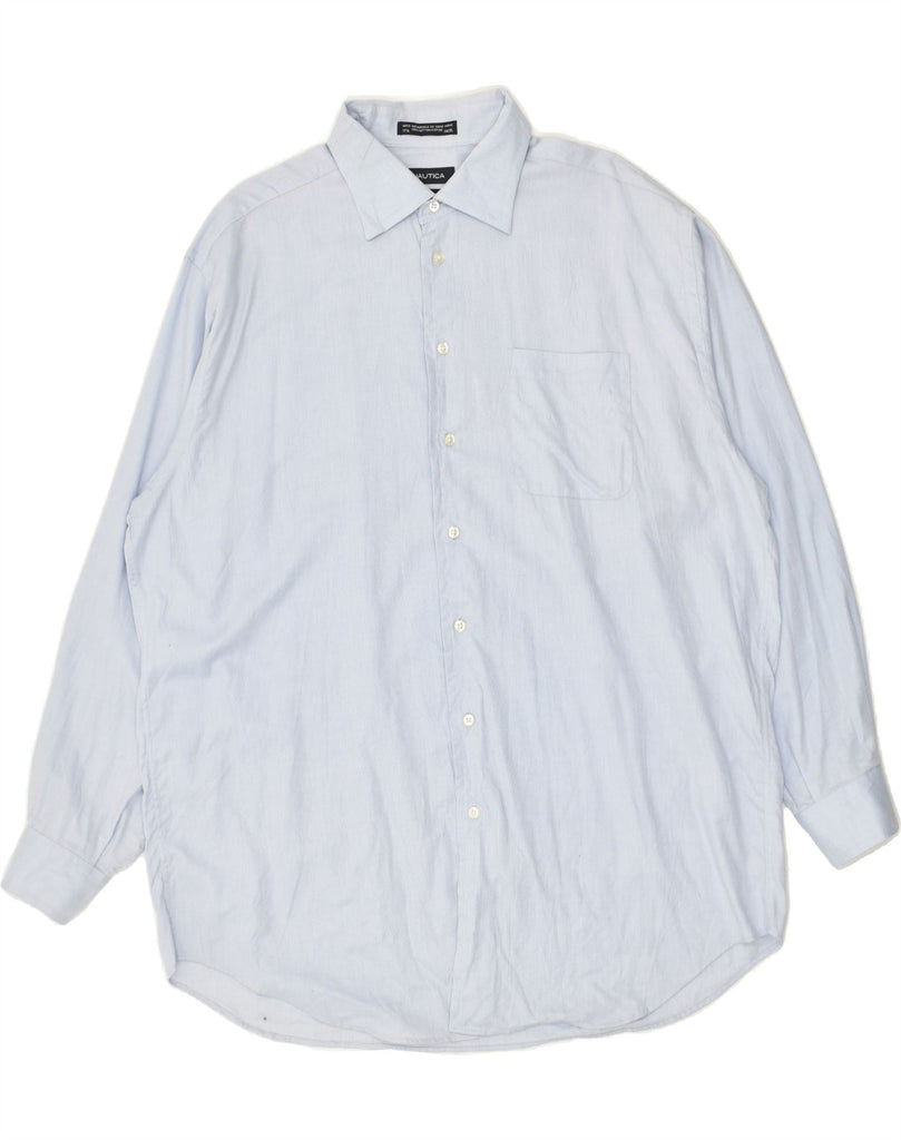 NAUTICA Mens Royal Oxford Shirt Size 17 1/2 XL Blue Cotton Vintage Nautica and Second-Hand Nautica from Messina Hembry 