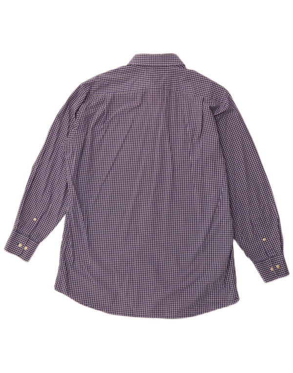 TOMMY HILFIGER Mens Checked  Shirt Size 15 1/2 Medium Navy Blue Cotton