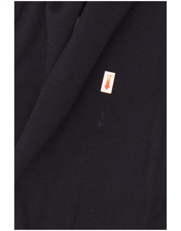 MARZ Mens V-Neck Jumper Sweater IT 52 Large Navy Blue Wool