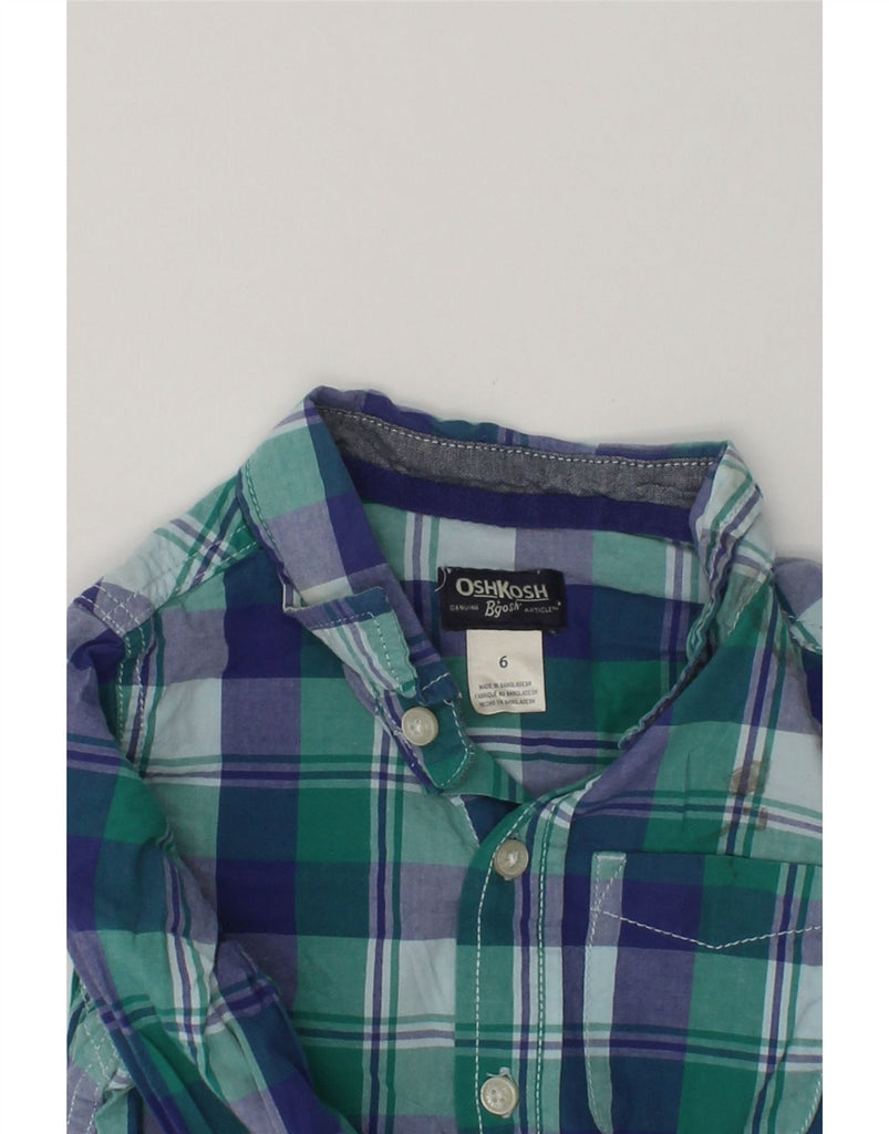 OSH KOSH Boys Shirt 5-6 Years Green Plaid Cotton | Vintage Osh Kosh | Thrift | Second-Hand Osh Kosh | Used Clothing | Messina Hembry 