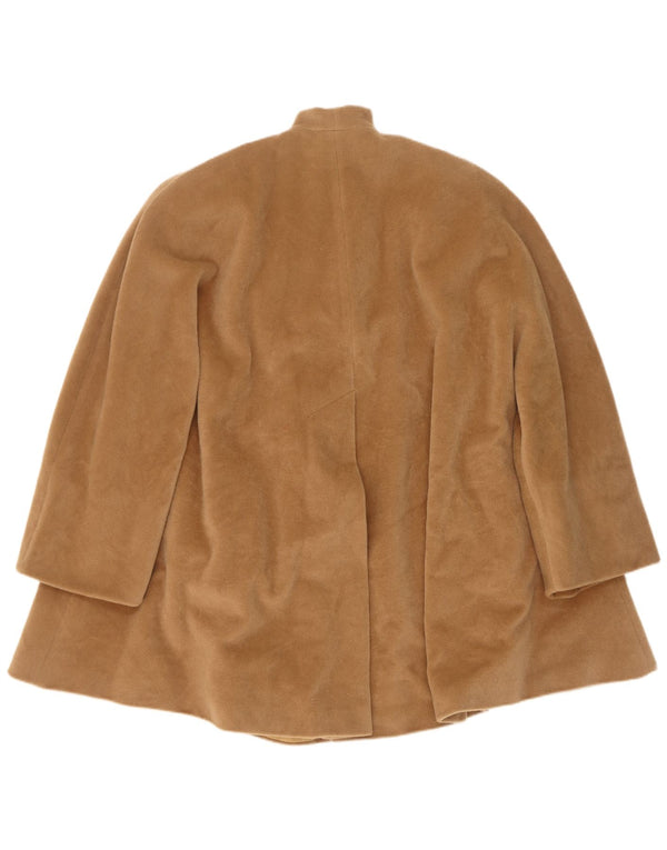 Gianfranco Ferre Womens 3/4 Sleeve Overcoat UK 18 XL Brown Wool
