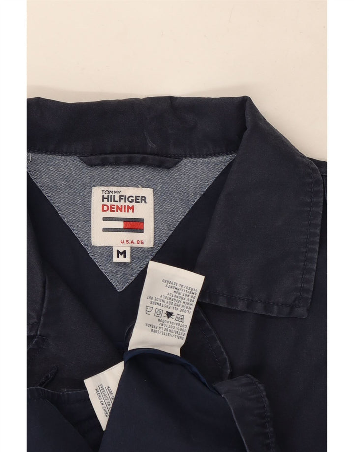 Tommy Hilfiger Womens Military Jacket UK 14 Medium Navy Blue Cotton